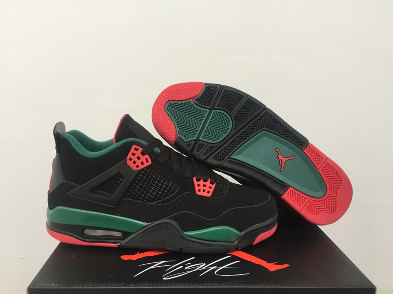 Air Jordan 4 NRG Black Green Red Shoes - Click Image to Close
